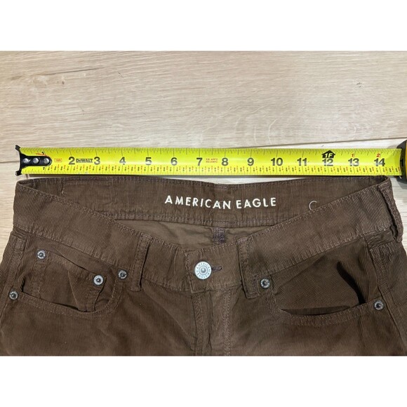 American Eagle Low-Rise Skater Corduroy Pants Brown Women's US 4 Regular - Picture 5 of 9